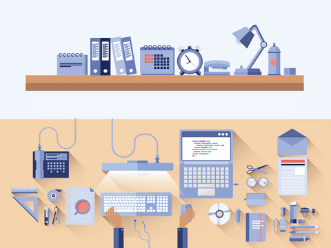 Transparent Office Desk Vector with Stationery and Technology - Download Free Stock Videos Pikwizard.com