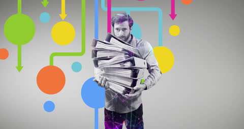 Animated Businessman Overwhelmed with Workload and Responsibilities