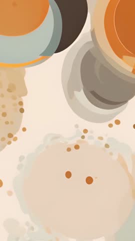 Vertical video panning abstract brushstroke rings in warm earth tones