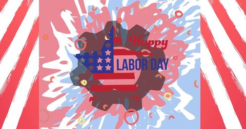 Happy labor day with american flag star design