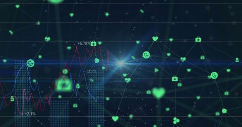 Digital Network Over Financial Graph with Data Integration Overlay - Download Free Stock Images Pikwizard.com