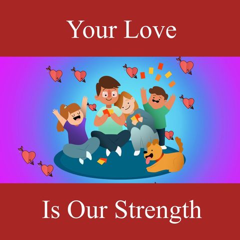 Happy Family Celebrating Together with Kids and Dog