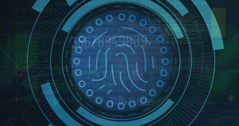 Fingerprint Scanner with Digital Cyber Security Interface - Download Free Stock Images Pikwizard.com