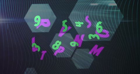 Dynamic Numbers and Letters on Dark Hexagonal Background - Download Free Stock Images Pikwizard.com