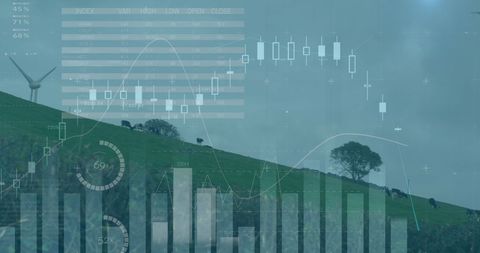 Wind Turbines and Stock Market Trends in Agriculture - Download Free Stock Images Pikwizard.com