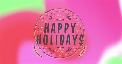 Festive Happy Holidays Graphic on Vibrant Background