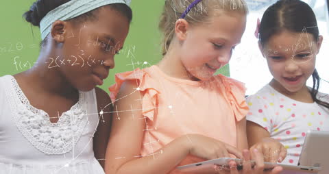 Engaged Students Learning with Math Formulas Overlaid