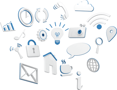 transparent internet icons representing digital concepts - Download Free Stock Videos Pikwizard.com