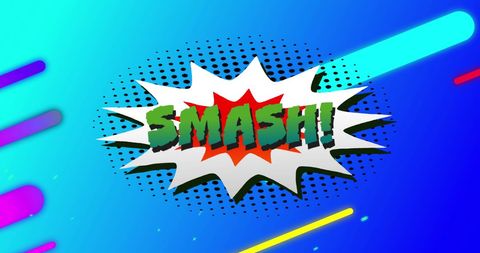 Explosive Smash Text with Vibrant Color Background