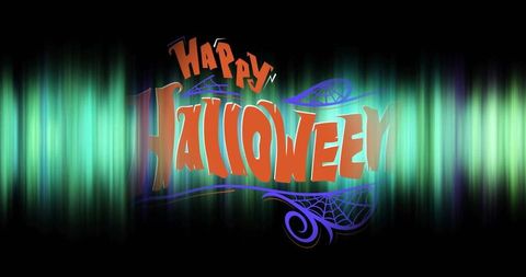 Happy Halloween Greeting with Spooky Vibrant Graphic Design