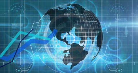 Global Financial Data Integrated with Virtual Digital Globe - Download Free Stock Images Pikwizard.com