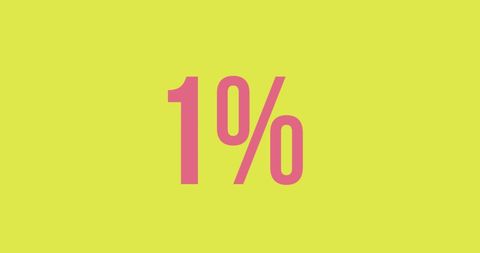 Bold 1 Percent on Vibrant Yellow Background - Download Free Stock Images Pikwizard.com