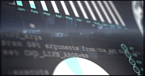 Abstract digital data processing with futuristic aesthetic