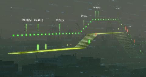 Futuristic Financial Data Display Over Cityscape - Download Free Stock Images Pikwizard.com
