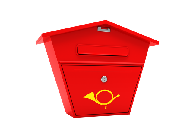 Transparent Red Mailbox Icon with Postal Horn Symbol - Download Free Stock Videos Pikwizard.com