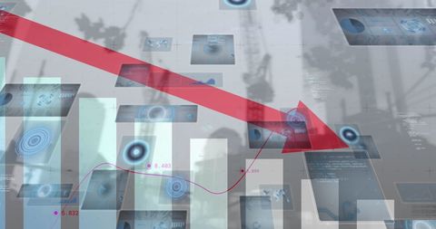 finance analytics with downward trend red arrow - Download Free Stock Images Pikwizard.com