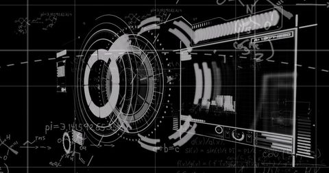 Futuristic Digital Data Interface with Mathematical Equations - Download Free Stock Images Pikwizard.com