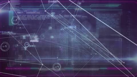 Futuristic Digital Network with Data Grids and Graphics