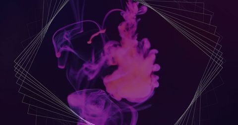 Abstract Purple Smoke with 3D Network Pattern Overlay