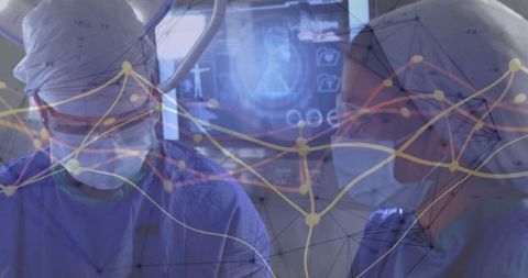 Surgeons Collaborating With Digital Technology in Operating Room