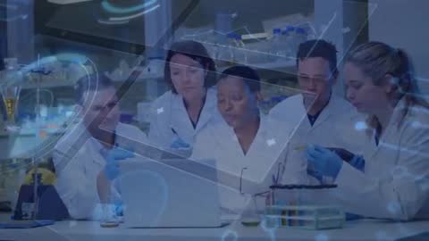 Diverse Research Team Collaborating With Advanced Technology