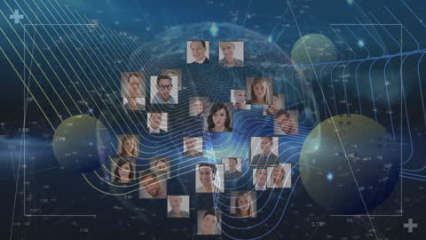 Futuristic Global Connectivity with Interface Icons