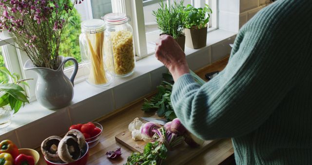 Person Preparing Fresh Ingredients in Bright Kitchen - Download Free Stock Images Pikwizard.com