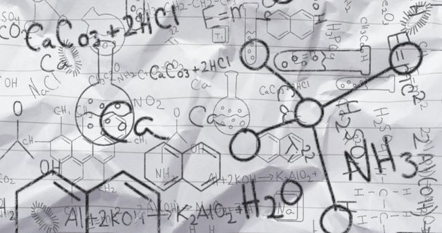 Handwritten Chemical Formulas on Paper Background - Download Free Stock Images Pikwizard.com