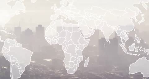 Global Connectivity Transposed onto Urban Skyline