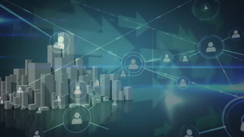 Digital Connectivity Network with Futuristic Cityscape