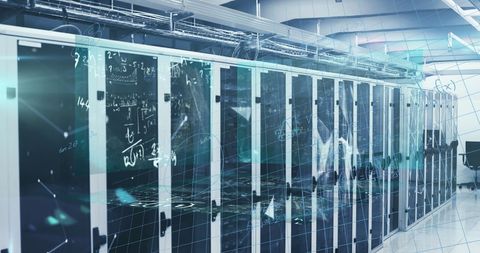 Digital Interface and Globe Overlay on Data Servers - Download Free Stock Images Pikwizard.com