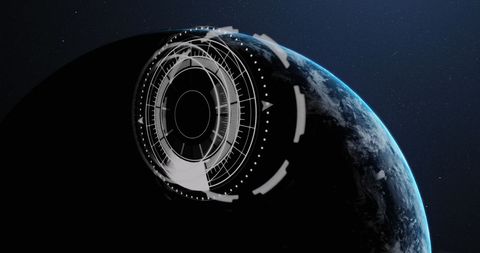 Digital Interface Overlay on Glowing Earth in Space - Download Free Stock Images Pikwizard.com