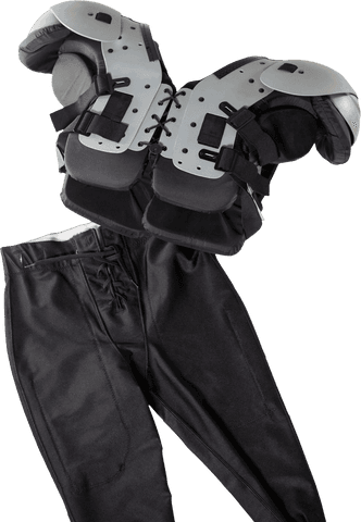 Transparent football equipment set with pads and pants