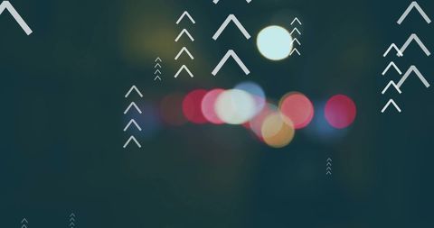 City Lights Bokeh with Abstract Upward Arrows