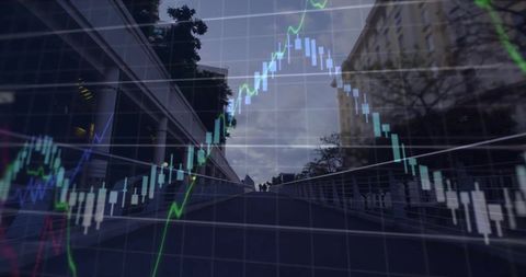 digital financial graph overlay in urban world - Download Free Stock Images Pikwizard.com
