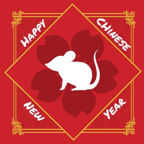 lunar new year celebration with white mouse and red peonies - Download Free Stock Templates Pikwizard.com
