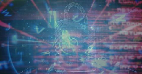 Digital padlock icon symbolizing online security innovation
