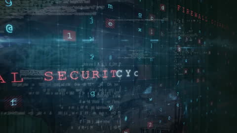 Security Warning Overlay with Digital Data Background