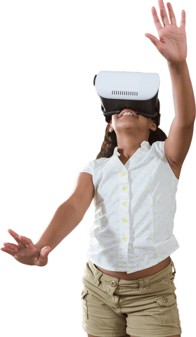 Young Girl Experiencing Virtual Reality in Transparent Setting - Download Free Stock Videos Pikwizard.com