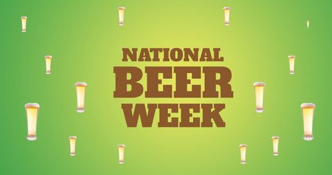 National beer week celebration background with beer glasses