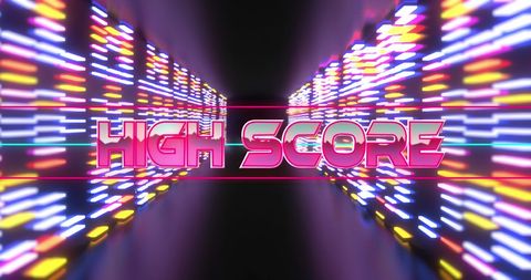 Neon High Score Retro Arcade Aesthetic