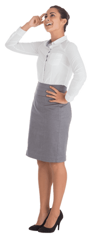 happy businesswoman smiling and planning future transparent background - Download Free Stock Videos Pikwizard.com