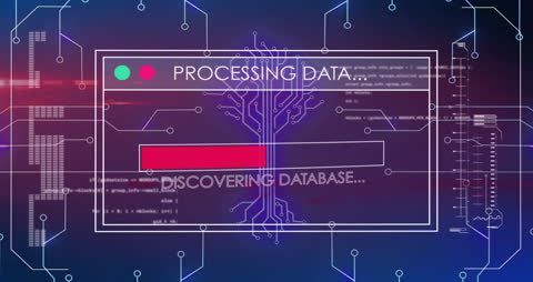 Abstract Data Processing Animation with Circuit Patterns