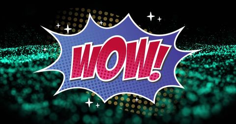 comic book style wow text on speckled background - Download Free Stock Images Pikwizard.com