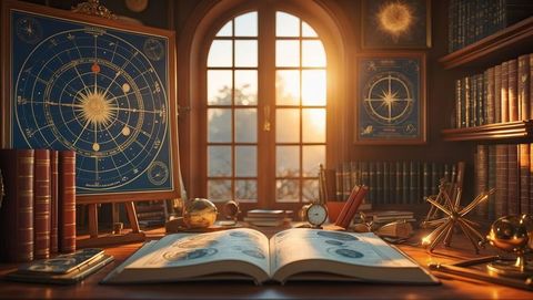 Vintage Astronomy Study with Armillary Sphere and Books - Download Free Stock Images Pikwizard.com