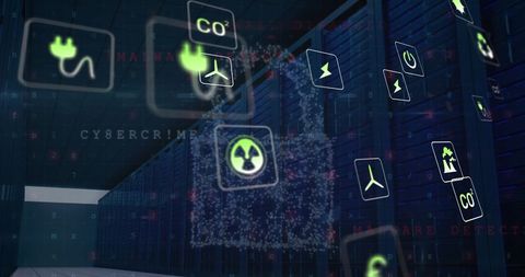 Global Cyber Security and Eco Monitoring in Data Centers - Download Free Stock Images Pikwizard.com