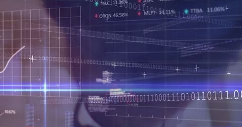 Futuristic Data Visualization with Binary Code and Graph Elements - Download Free Stock Images Pikwizard.com