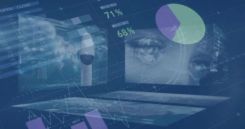 Digital Interface Data Visualization with Technological Elements