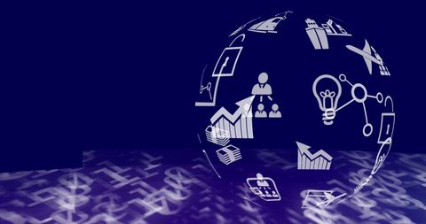 Digital icons social globe with binary coding background