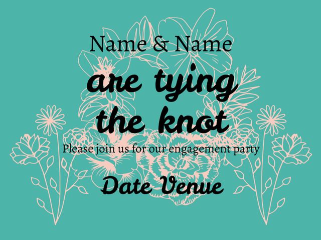 Elegant Floral Template for Romantic Engagement Invitations - Download Free Stock Templates Pikwizard.com